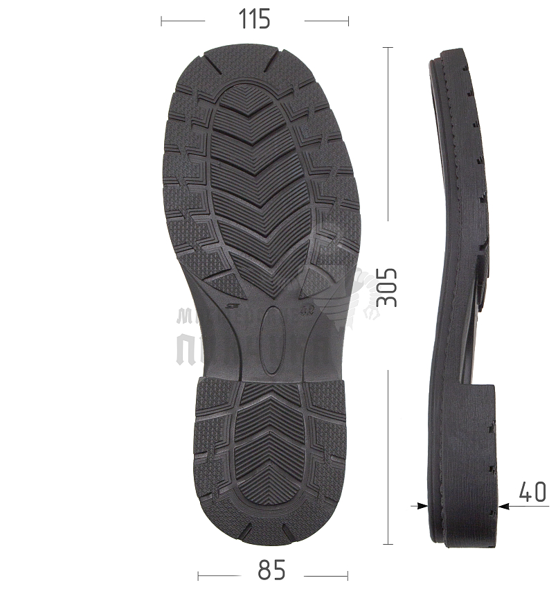 Подошва муж. "ERMAK", р.42, цв.ченый