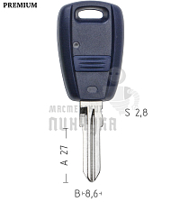 Корпус ключа FI-13 GT15 GB14R 1 кнопка КНР  FIAT - Чертеж