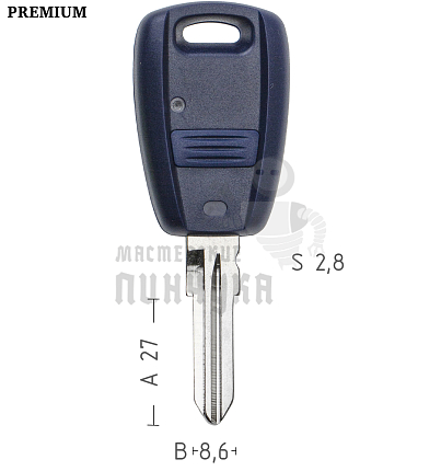 Корпус ключа FI-13 GT15 GB14R 1 кнопка КНР  FIAT