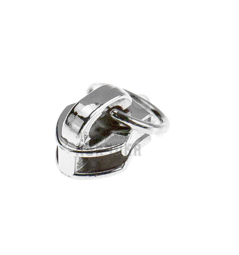 Бегунок сумочный Т5 "JX" (0157), металл, светлая гальваника