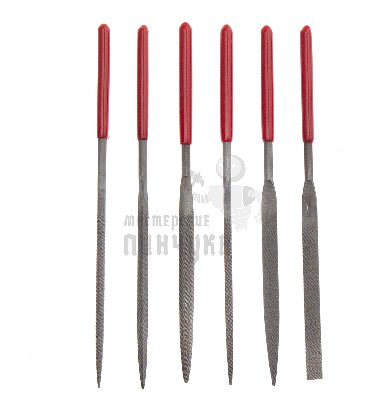 Набор надфилей, 160 х 4 мм, 6 шт, обрезиненные рукоятки Matrix