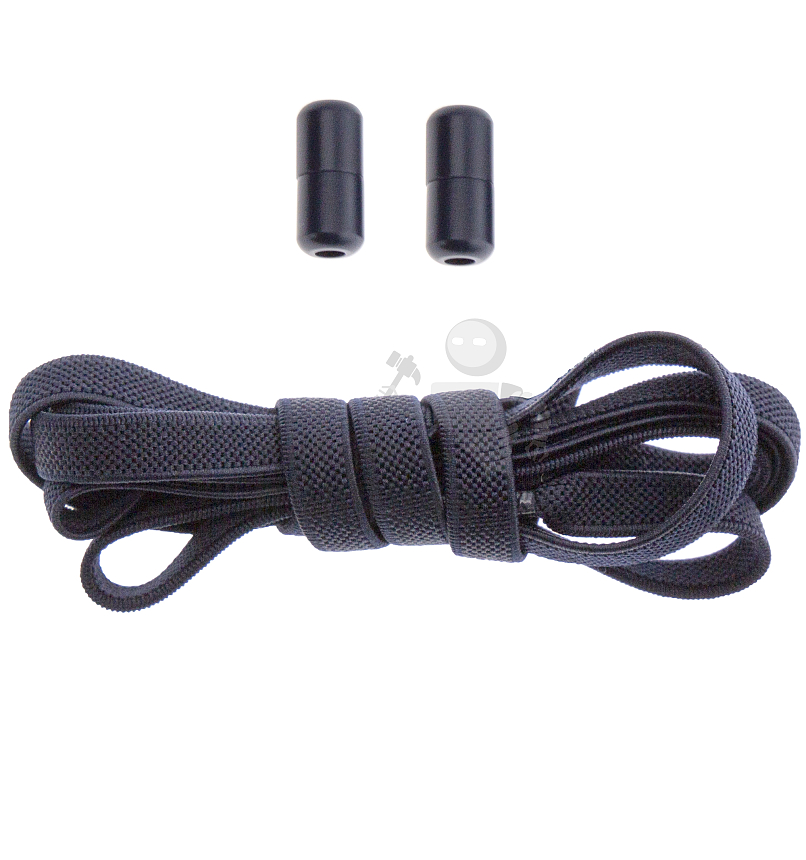 Эластичные шнурки для кроссовок с металлическим замком, 100-150см, плоский, цв.синий