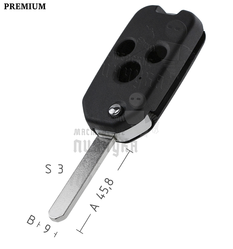 Корпус выкидного ключа HOND-31 HON66 HD58 3 кнопки  КНР   HONDA