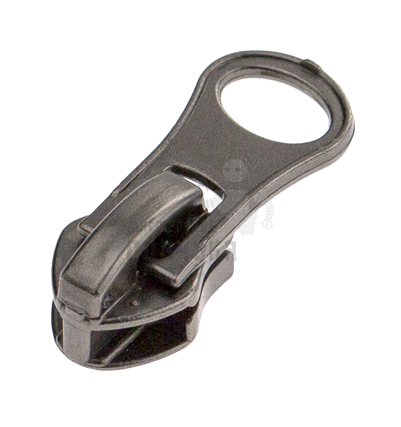 Бегунок для спиральной молнии, тип 7, автомат, "Груша", цв. никель темн.