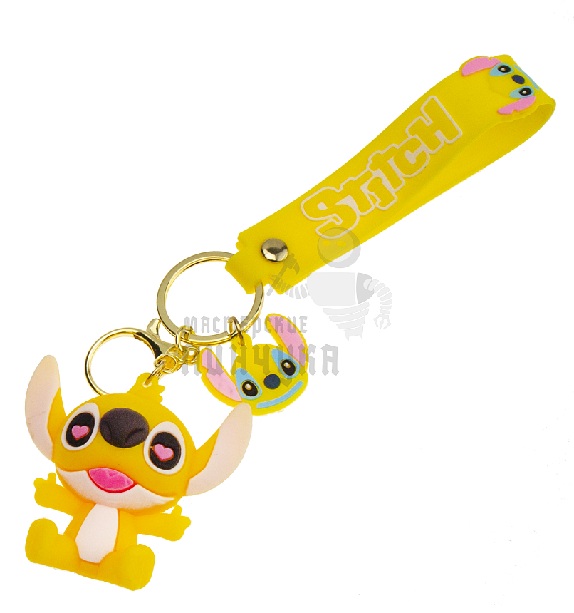 Брелок для ключей "Стич"+ карабин, цв.желтый