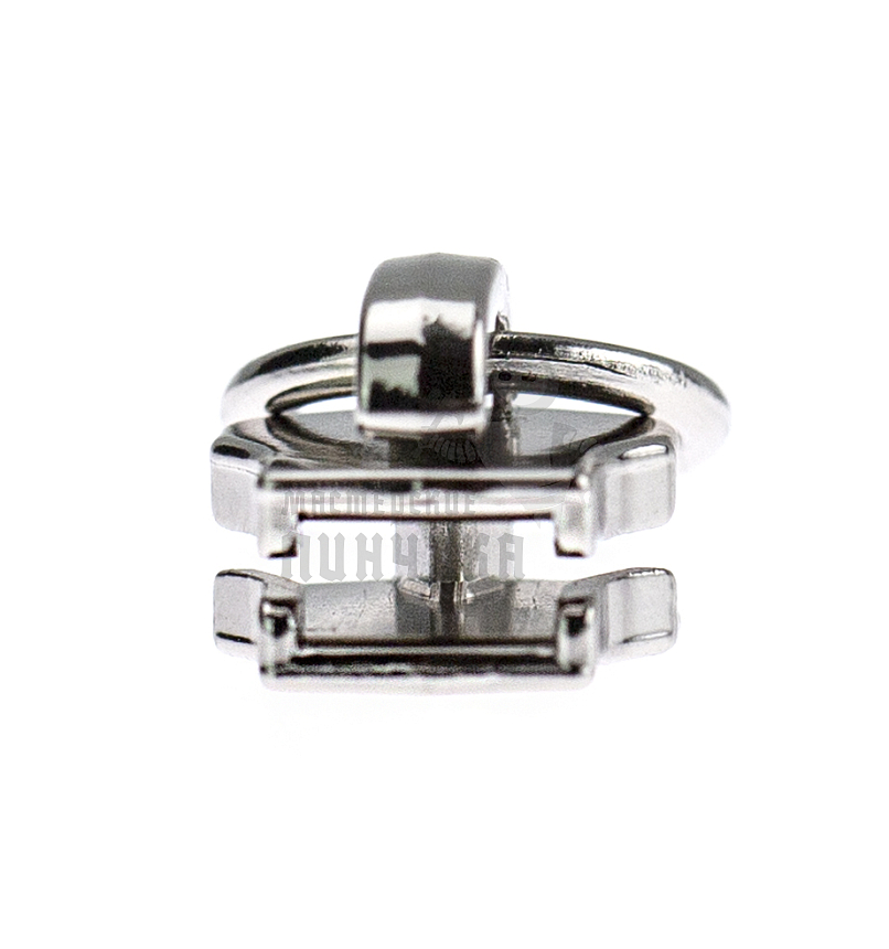 Бегунок сумочный Т5 "JX" (0157), металл, светлая гальваника