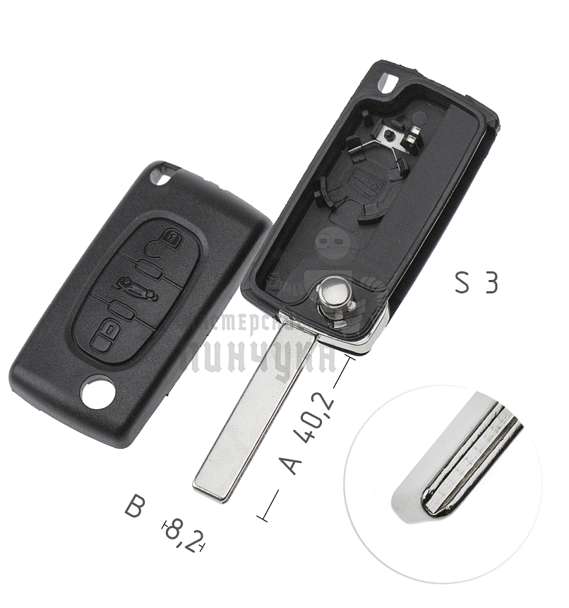 Корпус  Peugeot HU-HCAP CIT-1P HU83 3кн с мест.д/батар.корп.вык.кл. КНР