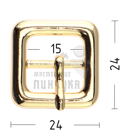 Пряжка обувная, 15мм (20989), цв.золото - Чертеж