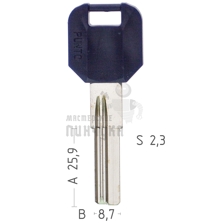 PUNTO 2 паза (26*8,75*2,3) ст. AP-1D бронь с пластиком КНР