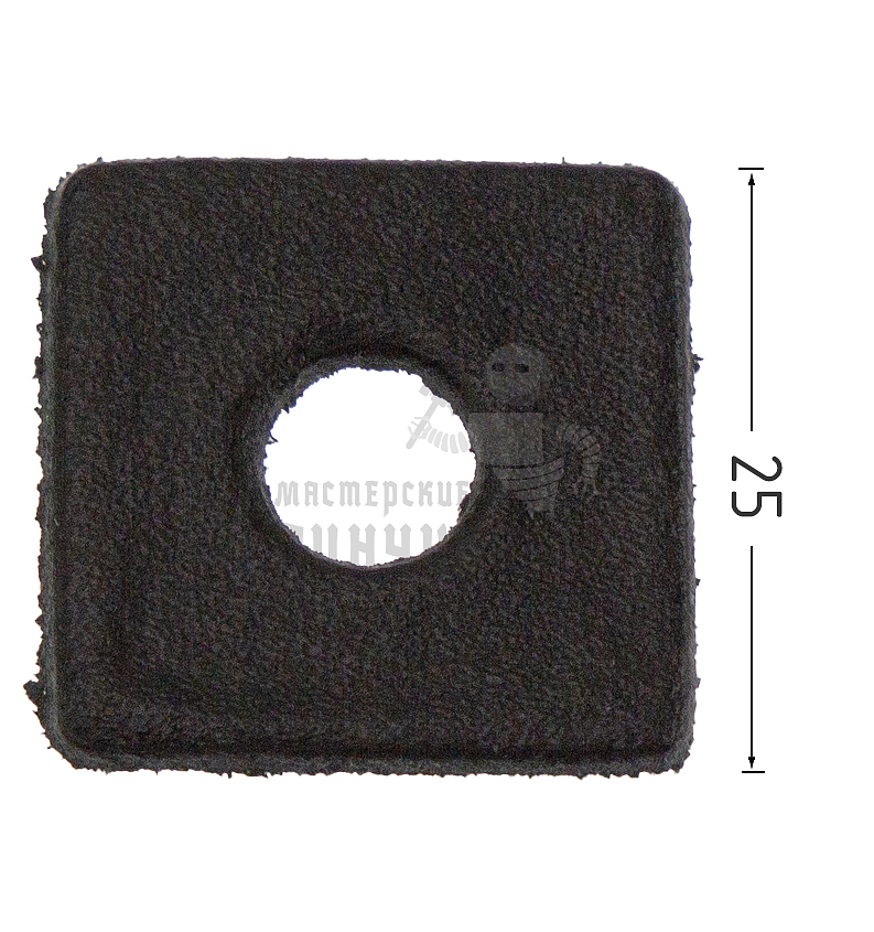 Изделие из экокожи 25х25мм , квардрат, цв.черный