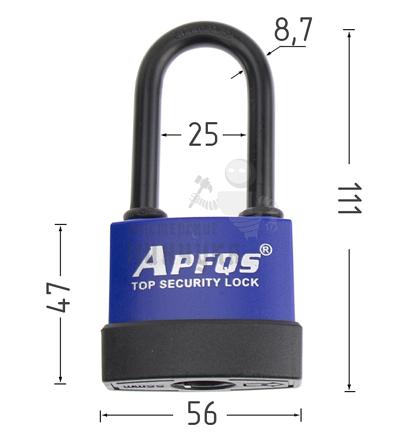 Навесной замок APFQS 55мм