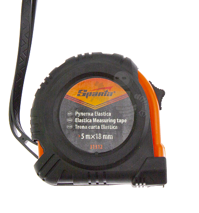 Рулетка Elastica,5 м х 18 мм,обрезиненный корпус Sparta