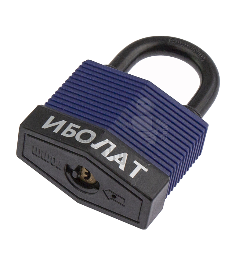 Навесной замок "ИБОЛАТ" 70мм (синий)