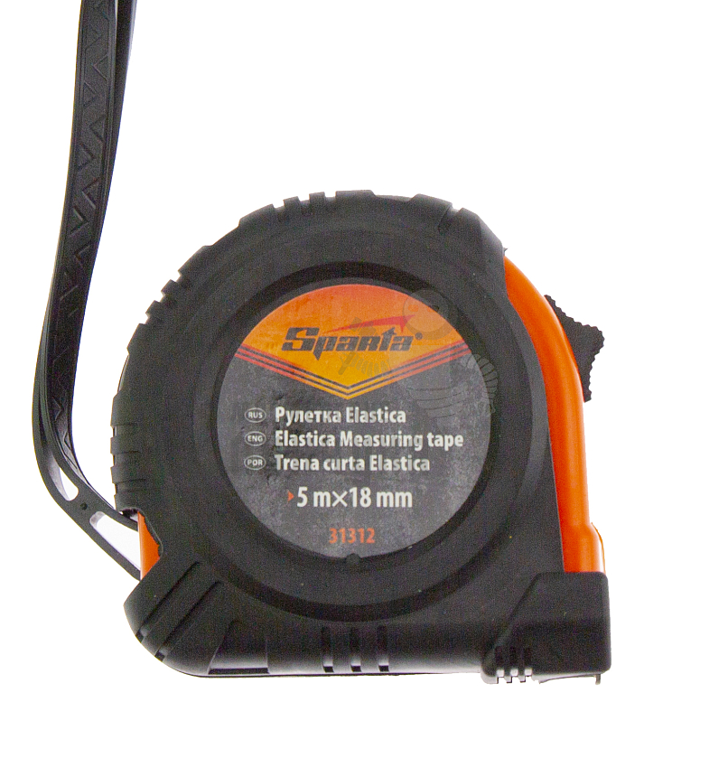 Рулетка Elastica,5 м х 18 мм,обрезиненный корпус Sparta