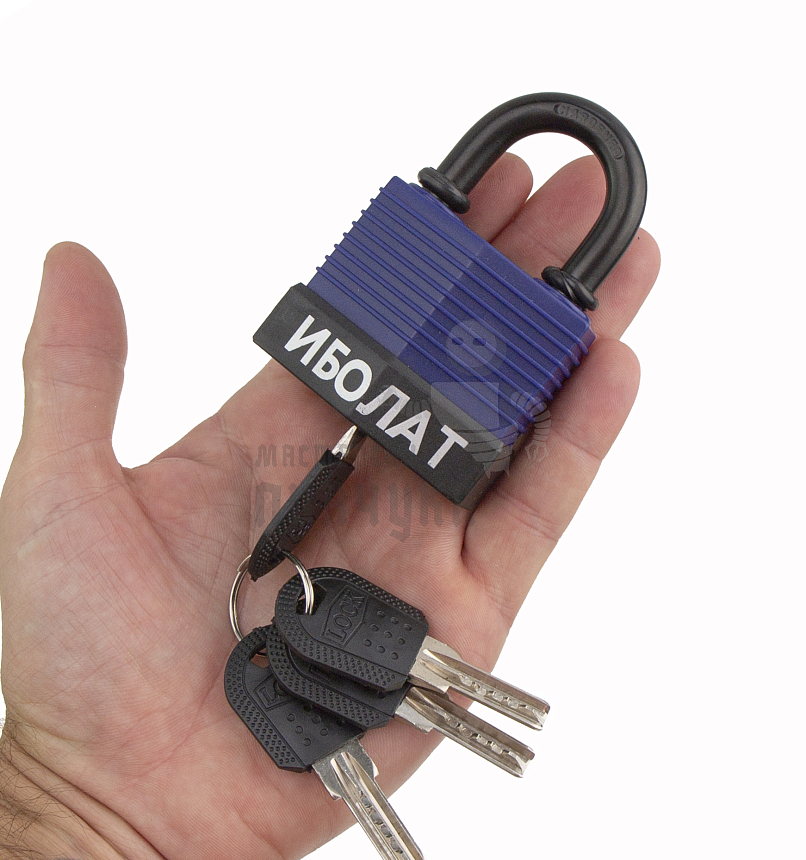 Навесной замок "ИБОЛАТ" 55мм (синий)