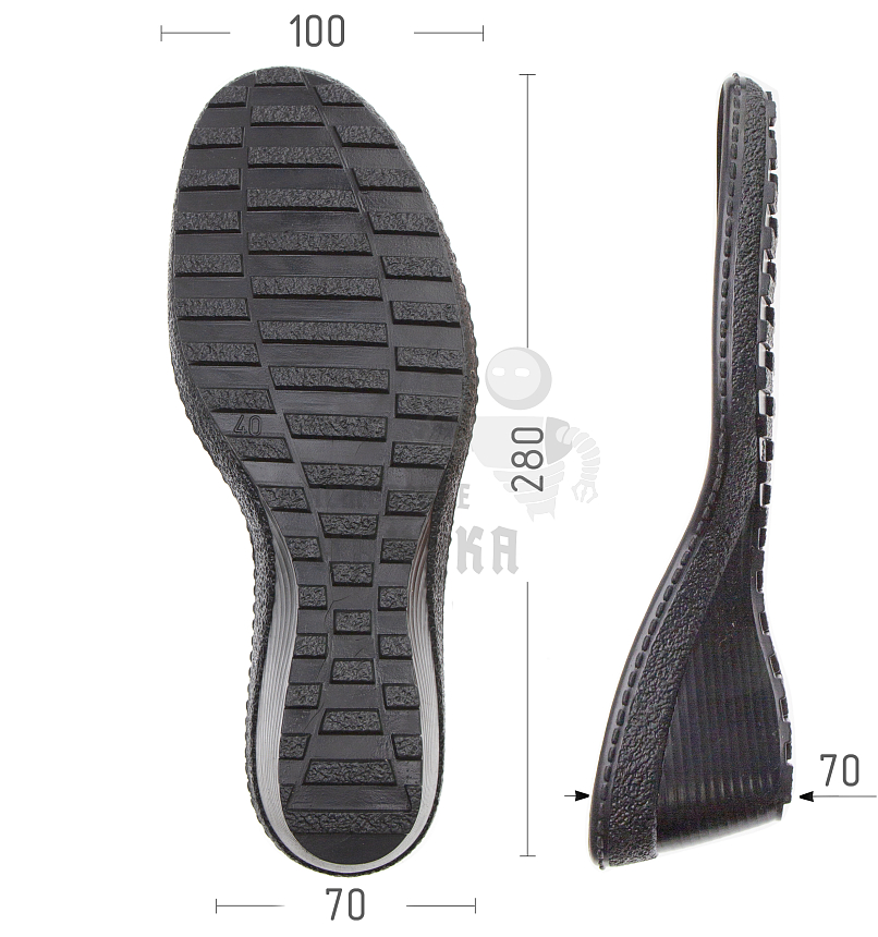 Подошва жен., Киров 80479 р. 40, цв. черный