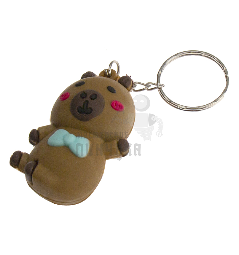 Брелок для ключей "Капибара в бабочке" с кольцом