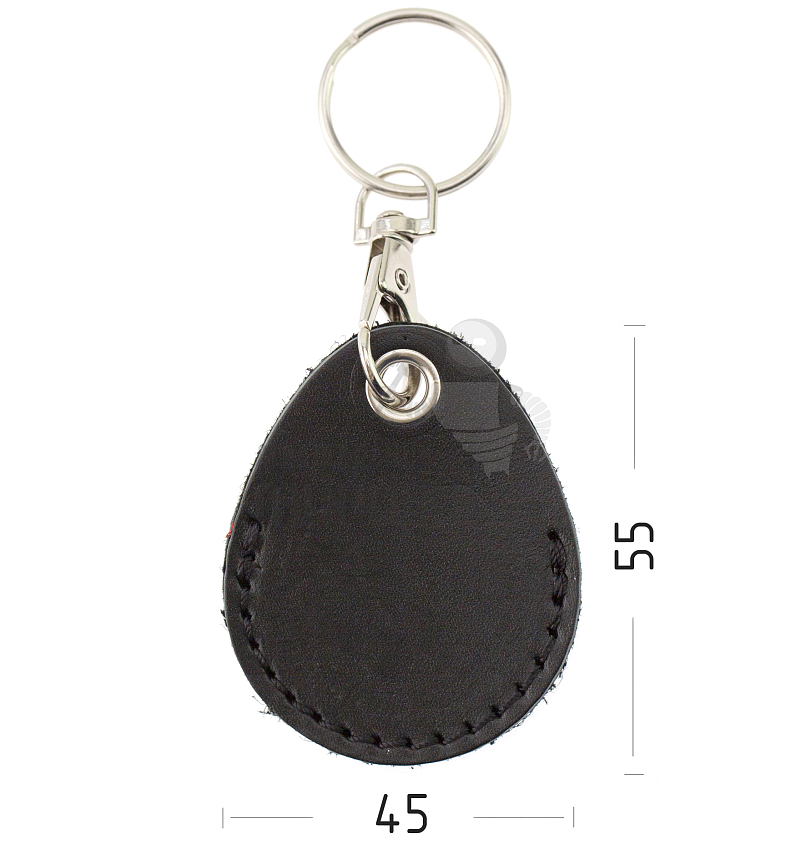 Чехол брелок «Капелька» с карабином, цв.черный 
