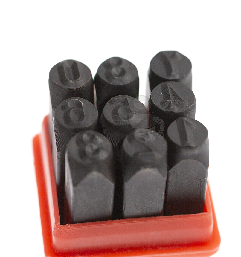 Штампы для тиснения по коже (цифры-9шт, 6мм)