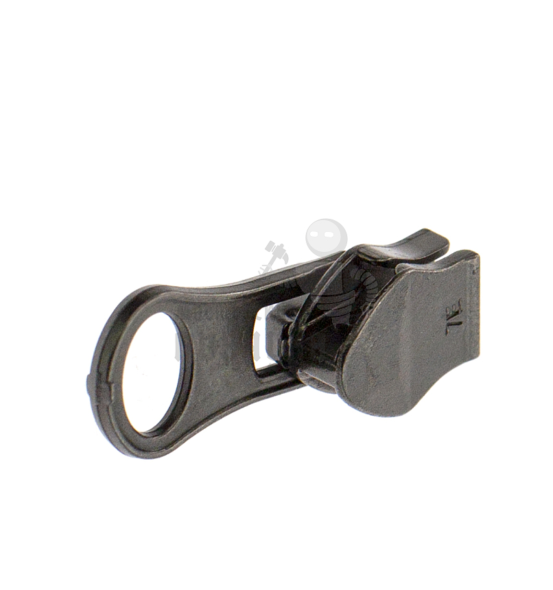 Бегунок для спиральной молнии, тип 7, автомат, "Груша", цв. никель темн.