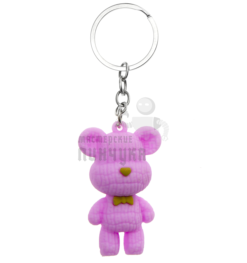 Брелок для ключей "Мишка с бабочкой" 