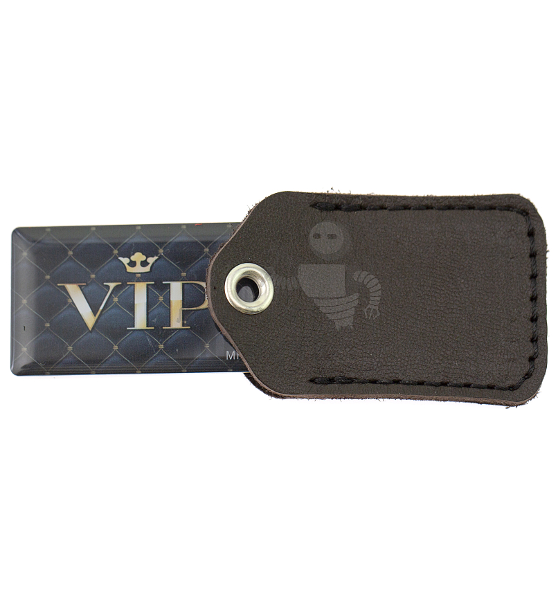 Чехол брелок прямоугольный с карабином, цв.коричневый 