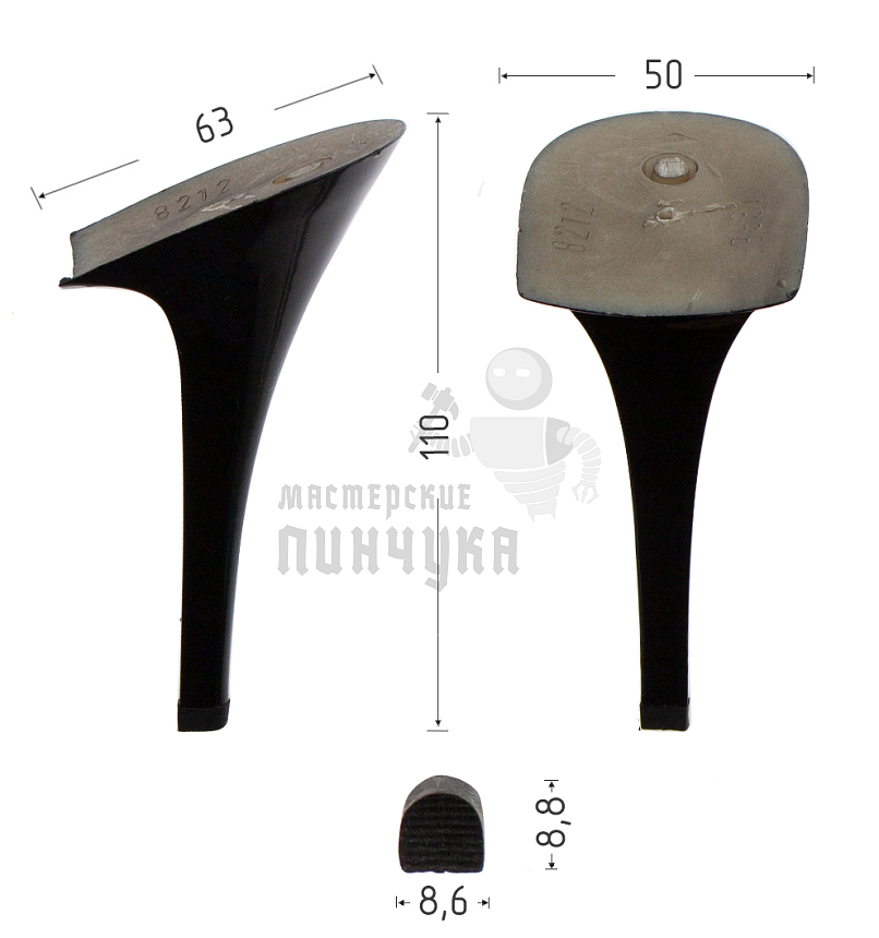 Каблуки ABS (8212) черн.лак. 11 см