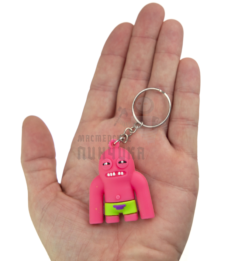 Брелок для ключей "FUGGLER", цв.розовый/салатовый