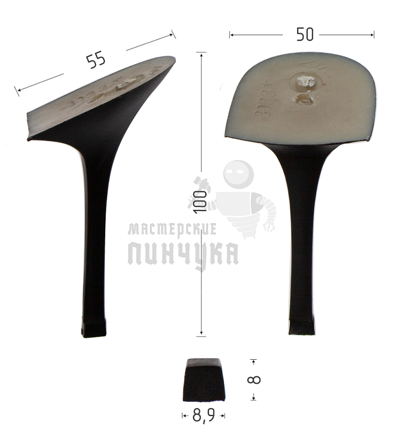 Каблуки ABS (3033) черн.мат. 9,5см