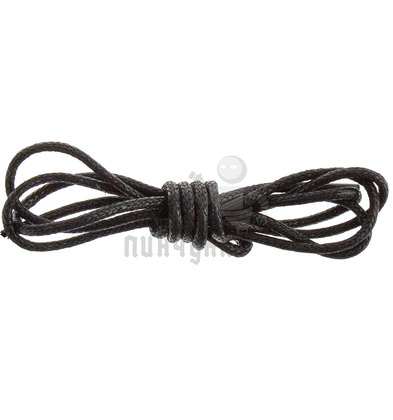 Шнурки круглые (тип 0) хлопчатобумажные с пропиткой, 70 см, цв.черный