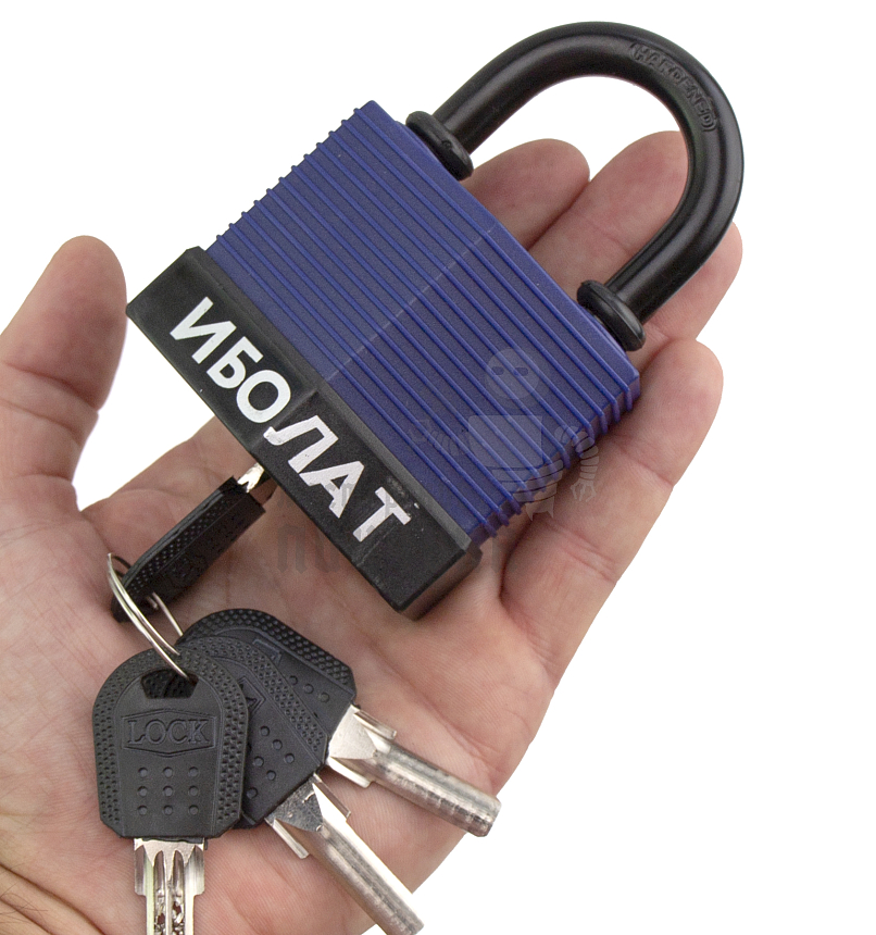 Навесной замок "ИБОЛАТ" 70мм (синий)