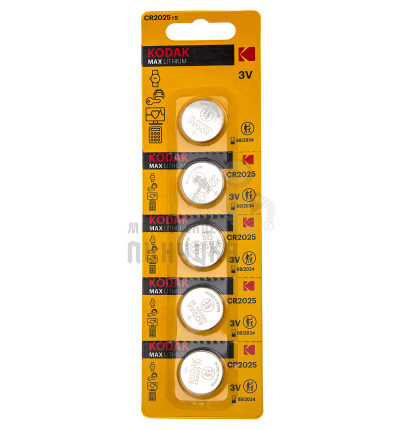 Батарейка KODAK CR2025 MAX Lithium BL5 (5/60/360)