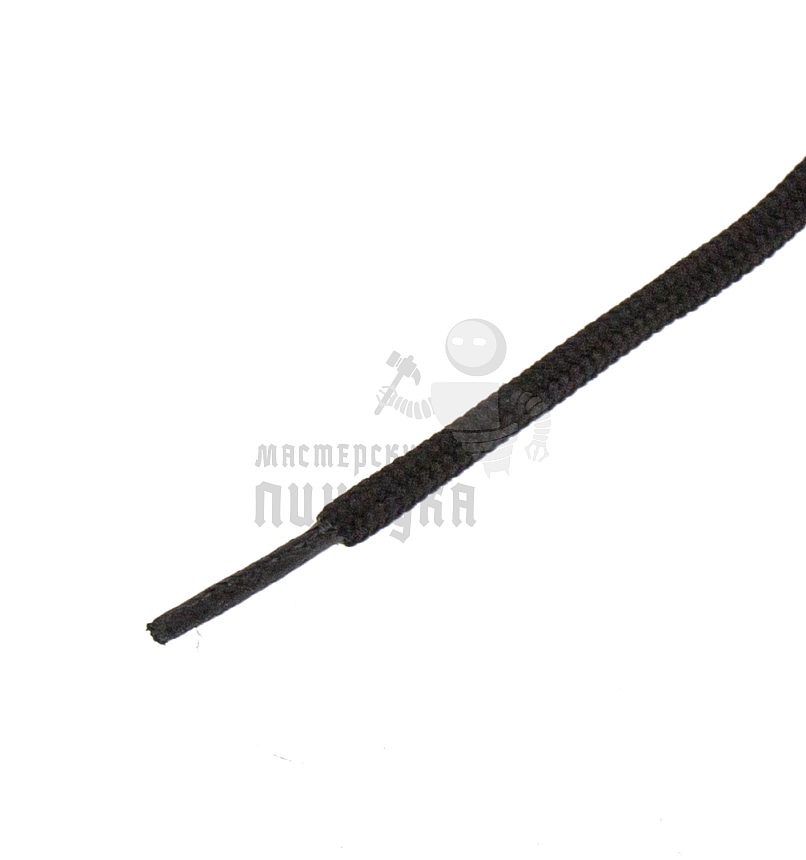 Шнурок черный, круглый стандартный 90 см (Art.405)