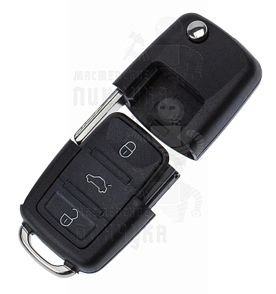 Корпус выкидного ключа HU-HAA.P1 HU66 HF55P65 3 кнопки квадрат. КНР   VOLKSWAGEN