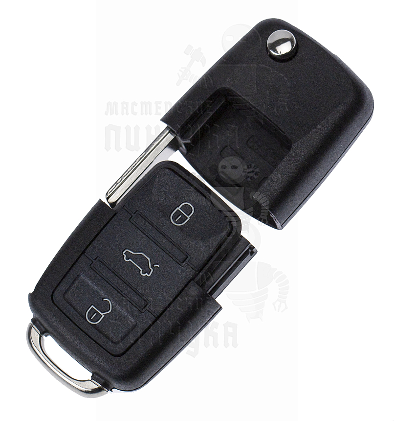 Корпус выкидного ключа HU-HAA.P1 HU66 HF55P65 3 кнопки квадрат. КНР   VOLKSWAGEN