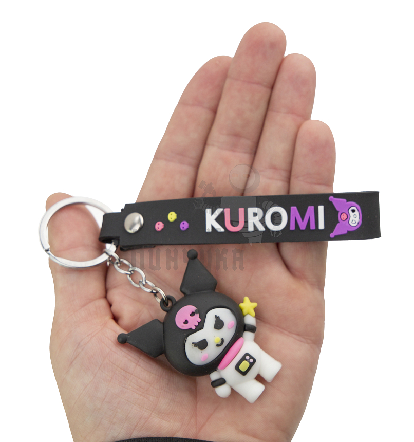 Брелок для ключей "Кошечка Куроми" цв.черный + ремешок