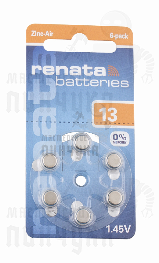 Батарейка RENATA ZA13 (6/60/300/3000)