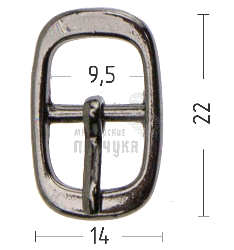 Пряжка обувная 10мм (7294) т-никель