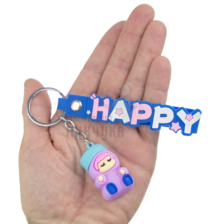 Брелок для ключей "Wakuku" с ремешком, цв.синий