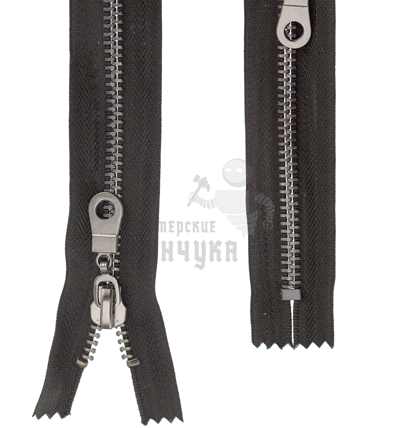 Молния металлическая тип 8 16см, н/р, цв черный 322, зв оксид