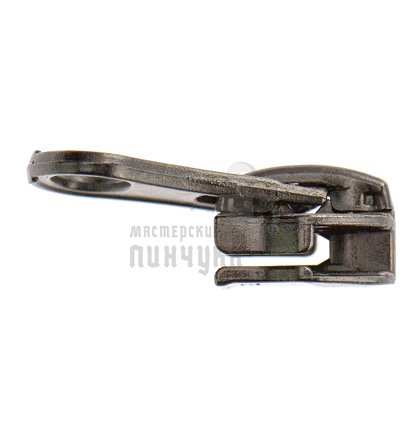 Бегунок для спиральной молнии, тип 7, автомат, "Груша", цв. никель темн.