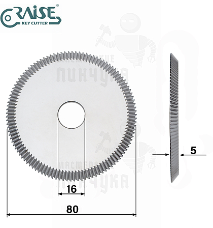 Фреза Raise F01/WP032 угловая CARBIDE (Ф80X5XФ16X80°)