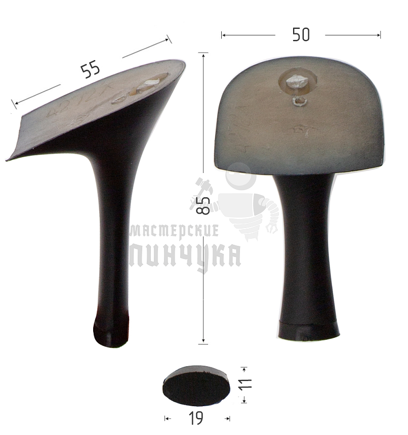 Каблуки ABS (4272) черн.мат. 8,5 см