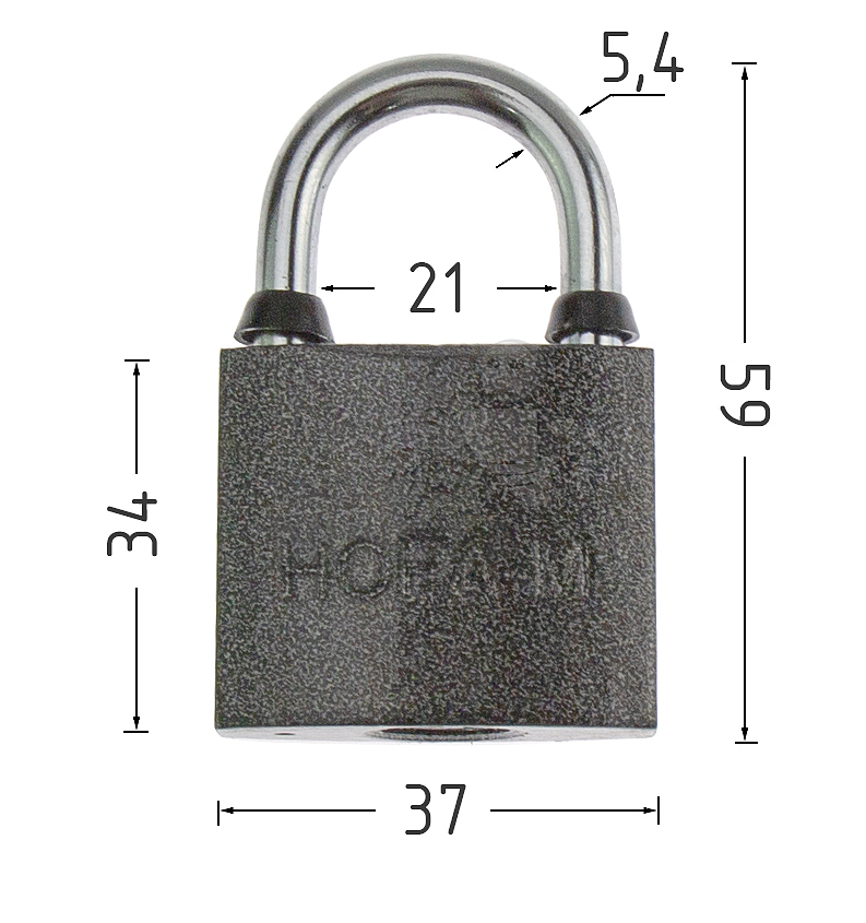 Навесной замок НОРА-М 3H-212 38мм (3кл)