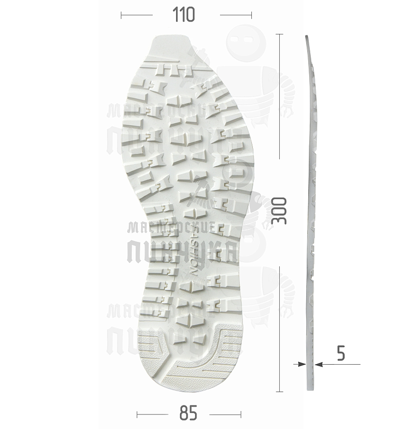 Подошва "Fashion 8005", р. 37-40, цв. белый