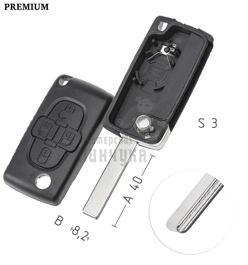 Корпус  Peugeot HU83 4кн.с мест.д/батар.корп.вык.кл. КНР