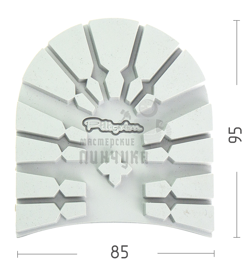 Набойка Piligrim "Танк", разм. 85x95x7,7мм, цв.светло-серый