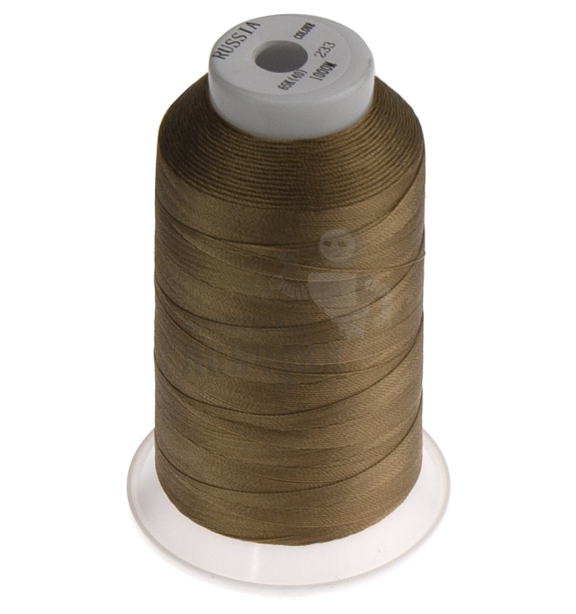 Нитки швейные 65К-1000м, цв.темно-бежевый, толщина 0,36мм