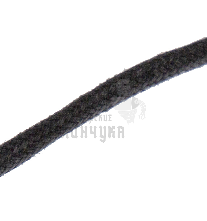 Шнурок черный, круглый толстый воскованый 75 см (Art.415)