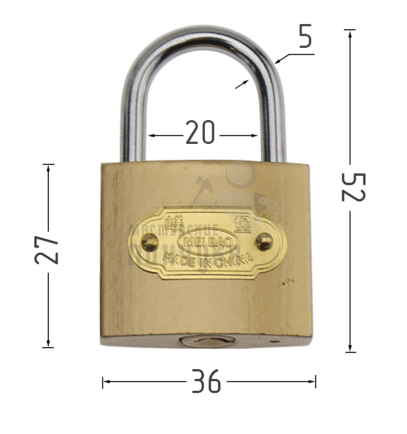 Навесной замок "TRI-GAN" 36мм